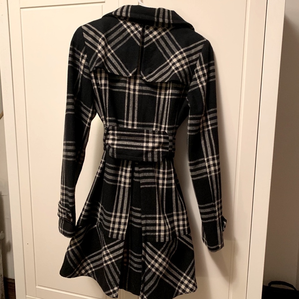 Plaid wool coat